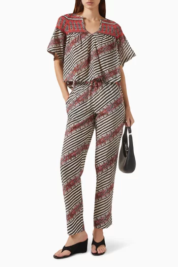 Marquee Fluted Blouse in Cotton-voile