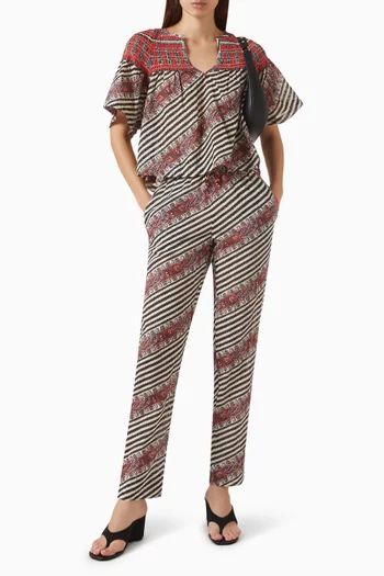 Marquee Tapered Pants in Cotton-voile