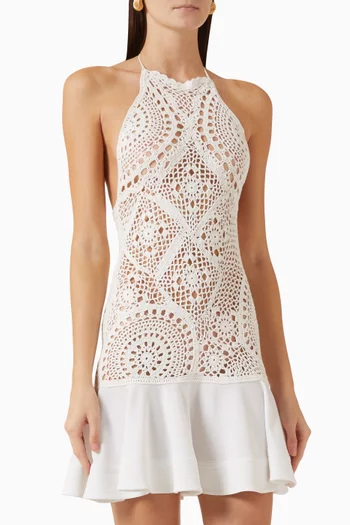 La Robe Napperon Courte Dress in Cotton