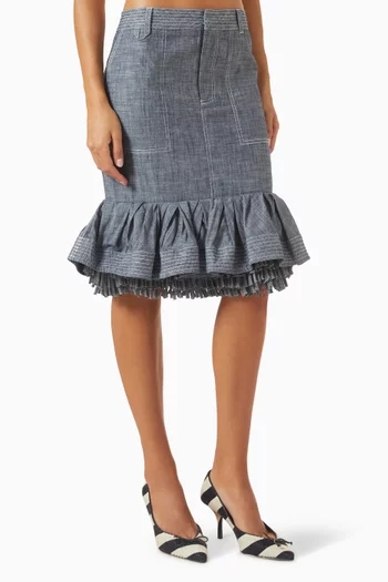 La Jupe Cabana De-Nimes Skirt in Cotton