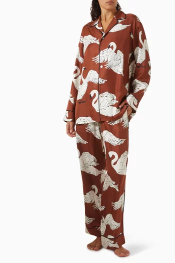 Yves Pyjama Set in Silk Twill