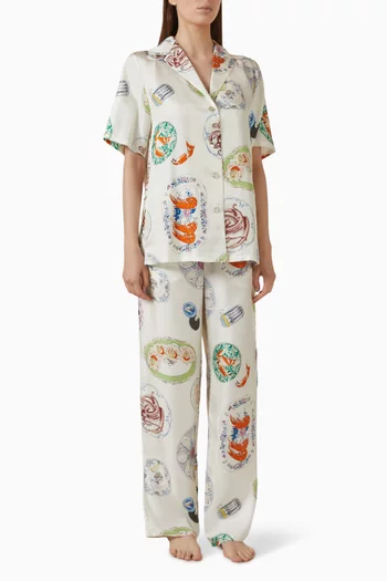 Tilda Córdoba Seafood Pyjama Set in Silk