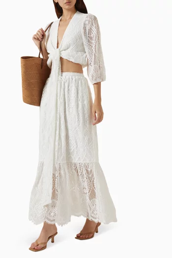 Noa Tie-front Top in Lace