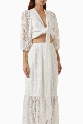Noa Tie-front Top in Lace