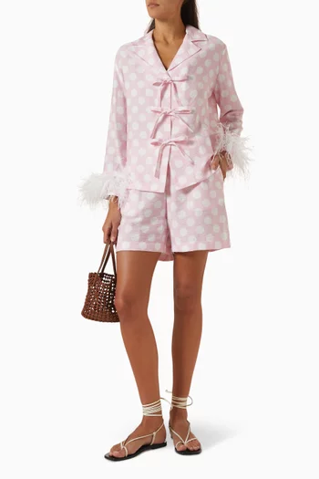 The Bow Feather Pyjama Set in Viscose