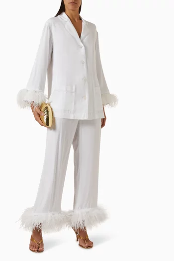 Party Feather Pyjama Set in Viscose