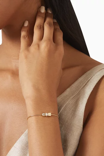 C Cube Pearl Flex Bracelet in Metal