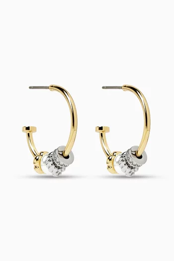 Mixed Pearl Hoop Earrings in Metal