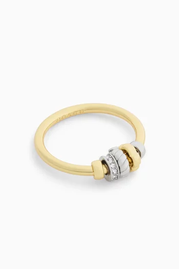Mixed Rondelle Band Ring in Metal
