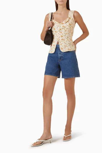Viola Top in Linen