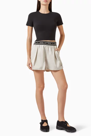 Mid-rise Loose Shorts in Satin