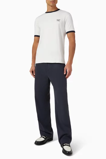 Contrasted Slogan T-shirt in Cotton