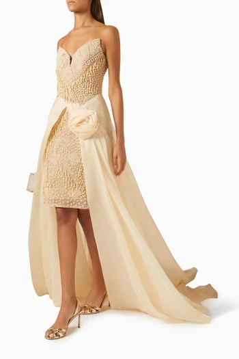 Embellished Bustier Gown in Tulle