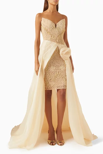 Embellished Bustier Gown in Tulle
