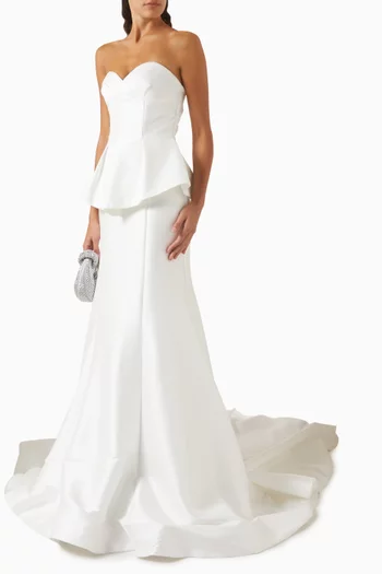Strapless Bridal Gown in Mikado