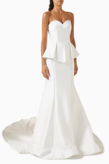 Strapless Bridal Gown in Mikado