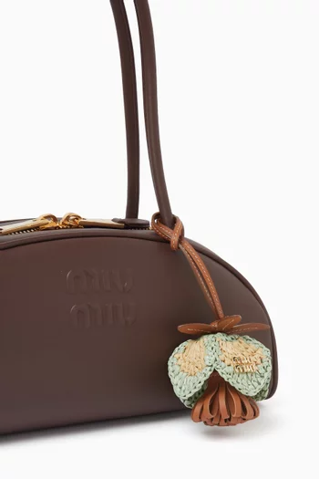 Floral Trick Charm in Raffia & Leather