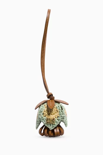 Floral Trick Charm in Raffia & Leather