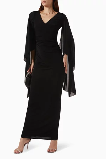Ruched Gown in Acetate-jersey