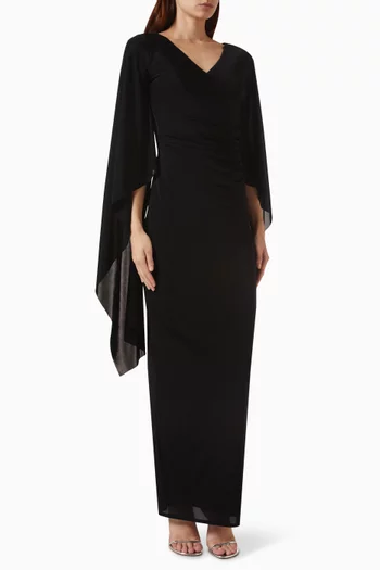 Ruched Gown in Acetate-jersey