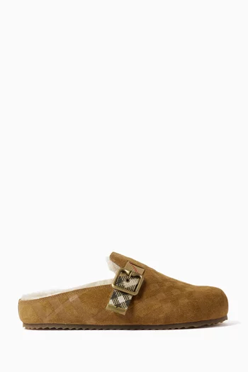 Urchin Check Clogs in Shearling