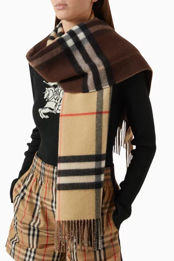 Check Scarf in Cashmere