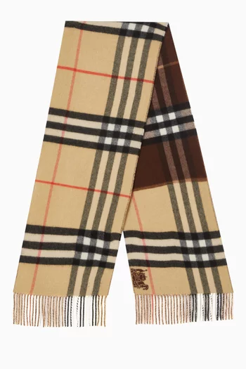 Check Scarf in Cashmere