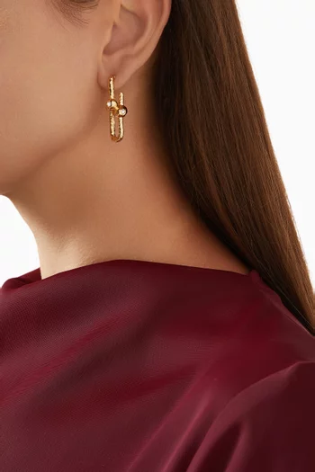 B.O Link Earrings in 24kt Gold-plated Copper