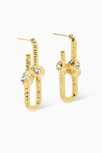 B.O Link Earrings in 24kt Gold-plated Copper