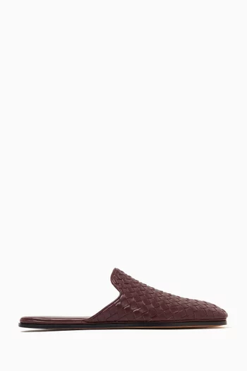 Palazzo Slippers in Intrecciato Leather