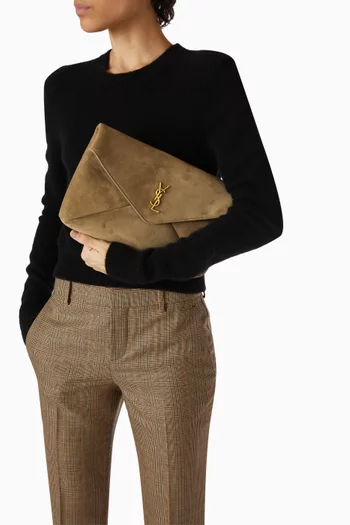 Large Cassandre Envelope Pouch in Suede