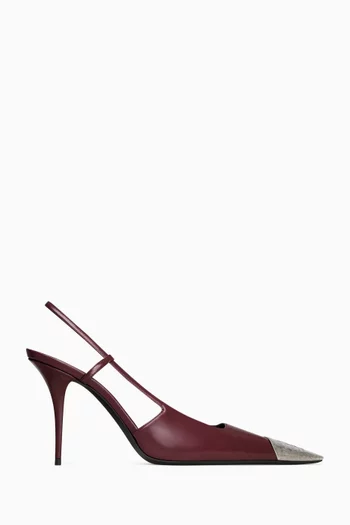 Jeanne Slingback 90 Pumps in Smooth Leather
