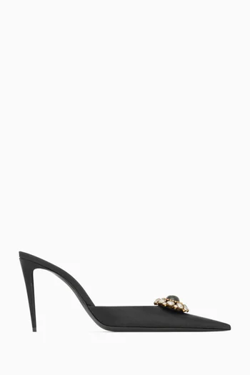 Cosmo 95 Embellished Mules in Satin