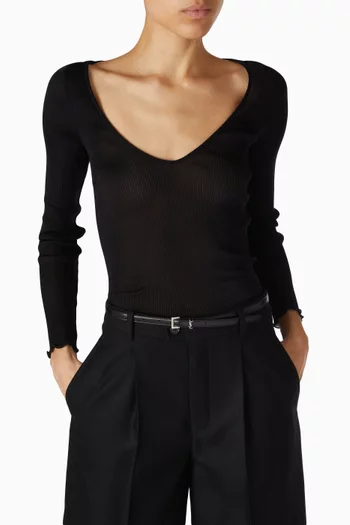 Cassandre Extra Thin Belt in Smooth Leather