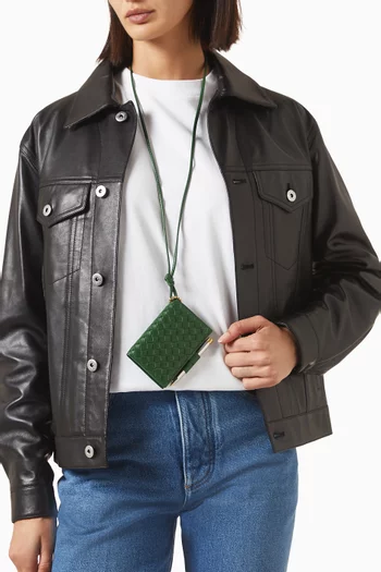 Piccolo Pencil Badge Holder in Intrecciato Leather