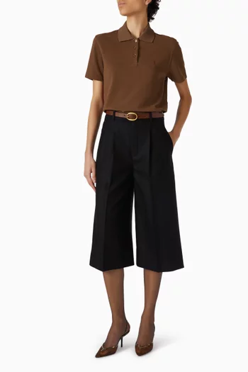 Cassandre Crop Polo in Cotton Piqué