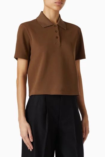 Cassandre Crop Polo in Cotton Piqué
