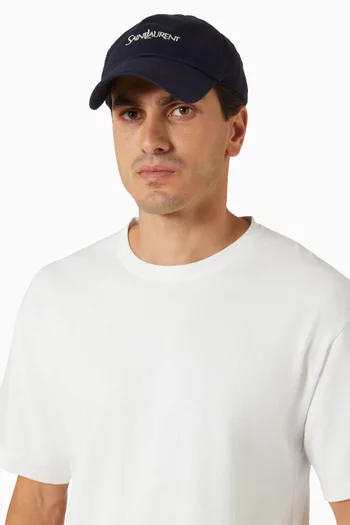 Logo Cap in Cotton Gabardine