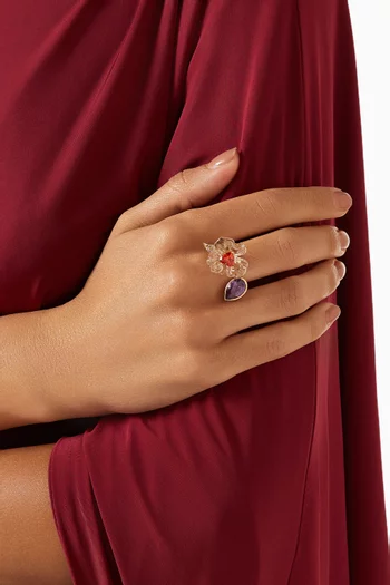 Sunset Blueberry Petunia Ring in 18kt Gold Vermeil