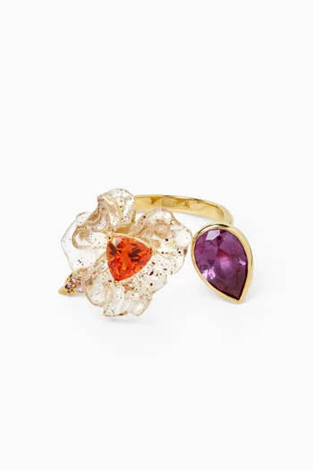 Sunset Blueberry Petunia Ring in 18kt Gold Vermeil