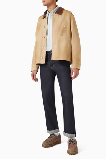 Contrast Collar Chore Jacket in Canvas