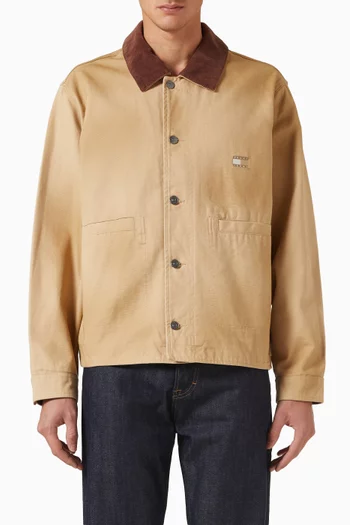 Contrast Collar Chore Jacket in Canvas
