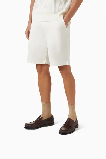 Moses Pleated Penny Loafers in Leather