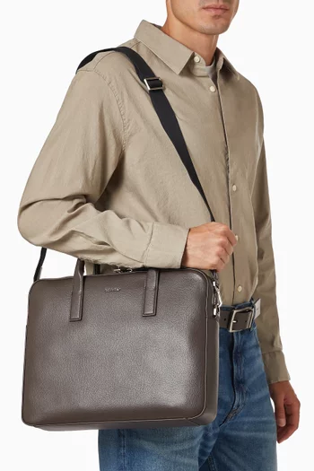Raised Commuter Computer Bag in Faux Leather