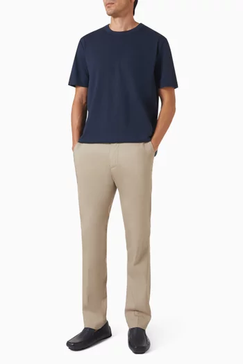 Crewneck T-shirt in Linen-blend