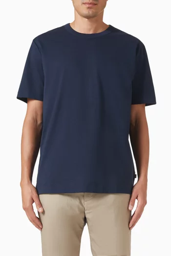 Crewneck T-shirt in Linen-blend