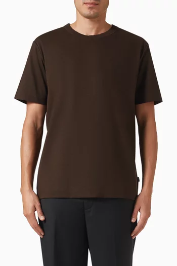 Crewneck T-shirt in Linen-blend