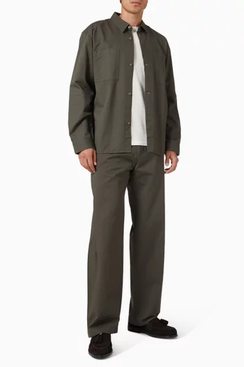 Darted Straight-leg Pants in Cotton