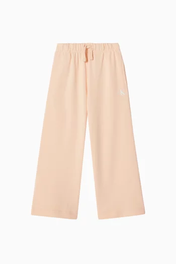 Logo Wide-leg Pants in Cotton