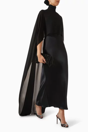 Estelle Cape Gown in Naia™ Satin